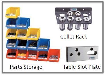 Collet Rack, Table Slot Plate, Parts Storage